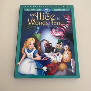Disney Alice in Wonderland Blu-ray, DVD and Digital Copy.
